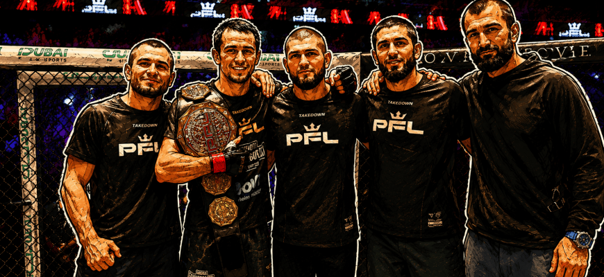 Usman Nurmagomedov con Khabib Nurmagomedov