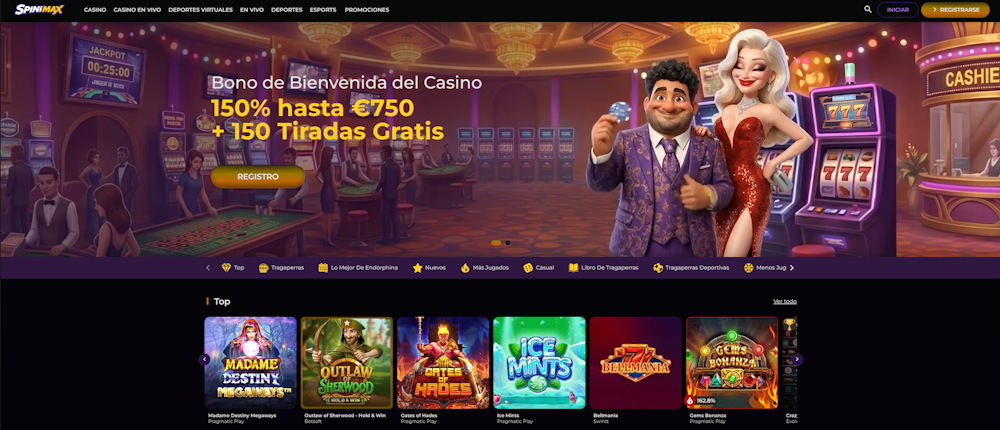 Spinimax — oferta combinada y control de identidad